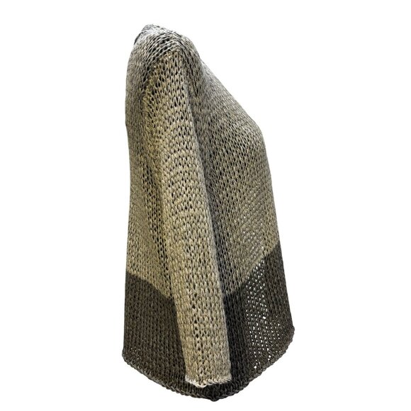 NWT Eileen Fisher Open Twist Moon Straight Cardigan Gray L - Picture 3 of 5